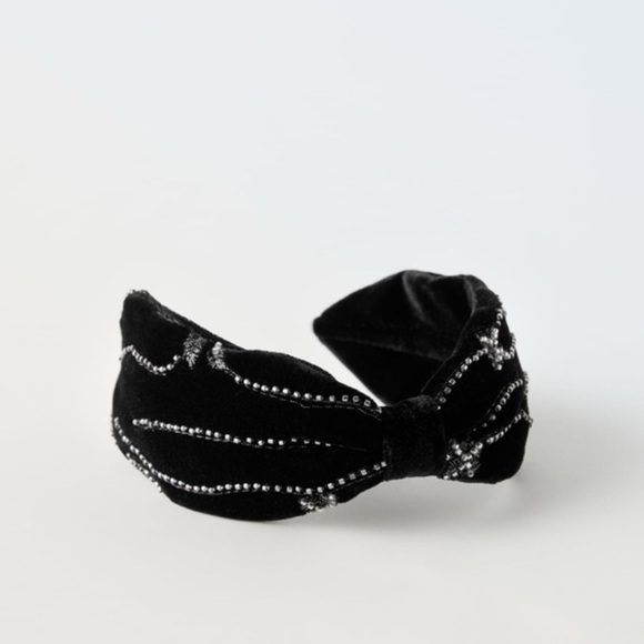Zara Girls Black Beaded Headband - NWT - Picture 2 of 5